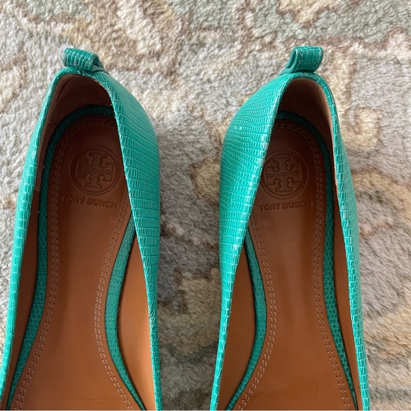 Tory Burch Mini Miller Flat Micro Tejus Green 8.5 - Picture 3 of 11